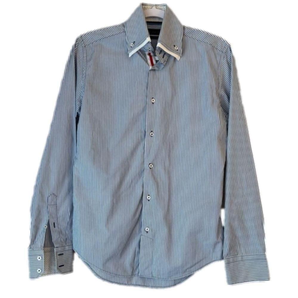 Zara Man Striped Slim Fit Dress Shirt/Small